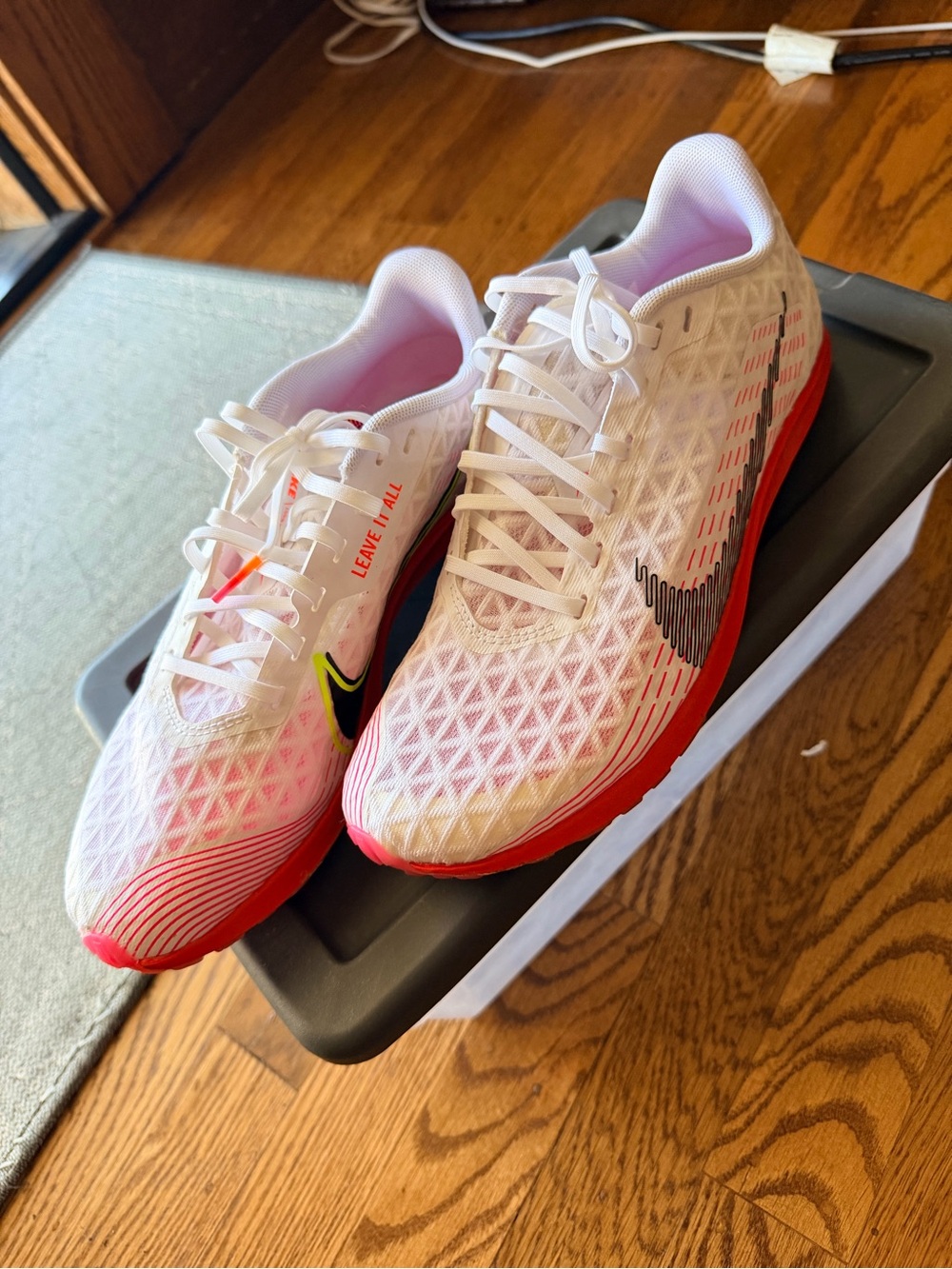 Nike Women's White Running Shoes with Pink and Neon Accents - Picture 2 of 6